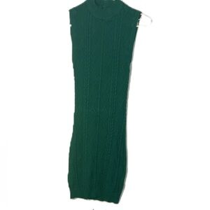 Knit Elegant Green Sleeveless Bodycon Dress Backless